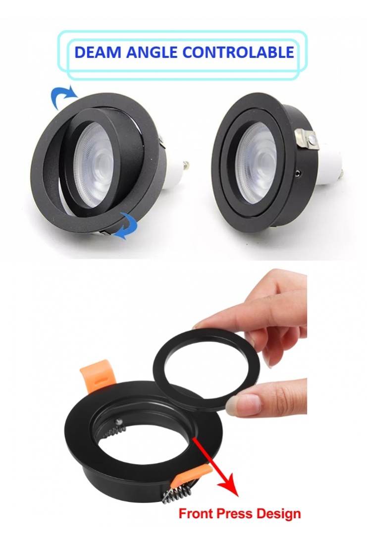 LED EYEBALL ROUND RECESSED FITTING GU10 (LX20-702P-AC)