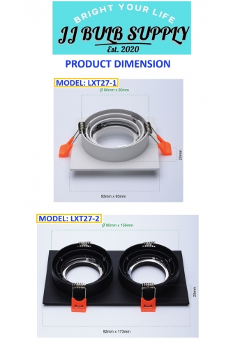 RECESSED SQUARE ROUND SPOT LIGHT MODULE HOUSING GU10 (LXT27)