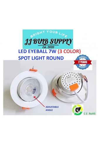 LED EYEBALL 7W-3 COLOR RECESSED SPOT LIGHT ROUND (PE2C90-7W)