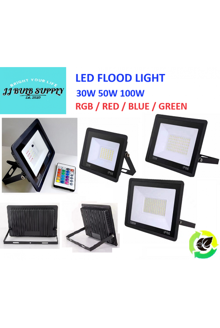 LED FLOOD LIGHT RGB / RED / BLUE / GREEN (30W / 50W / 100W)