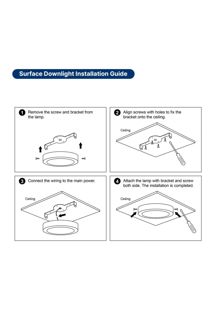 LED SURFACE CURVED DESIGN (ROUND / SQUARE) 20 30 36 40 48 50W