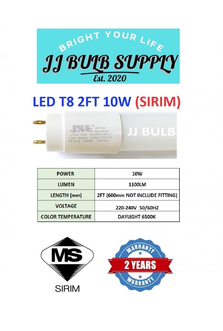 LED T8 2FT-10W (SIRIM) / 18W DAYLIGHT