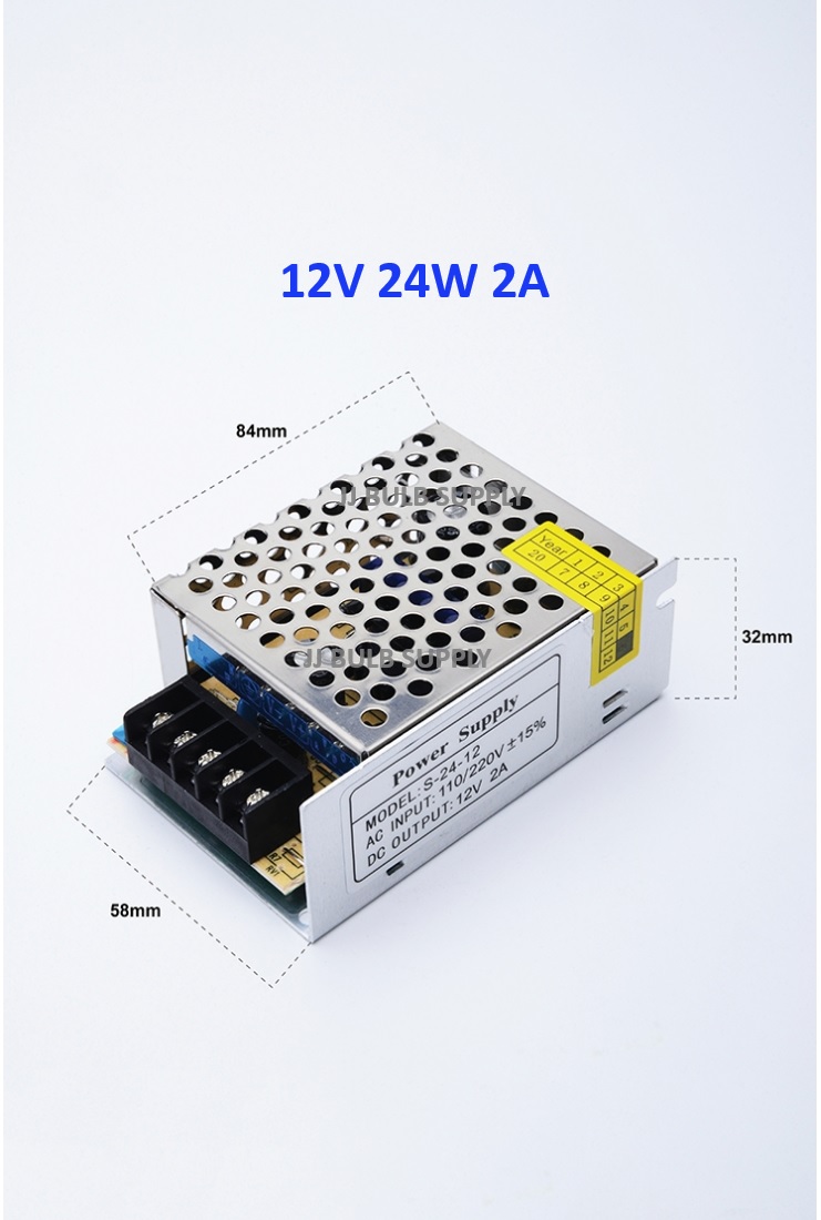AC TO DC 12V POWER SUPPLY FOR CCTV / LED STRIP LIGHT