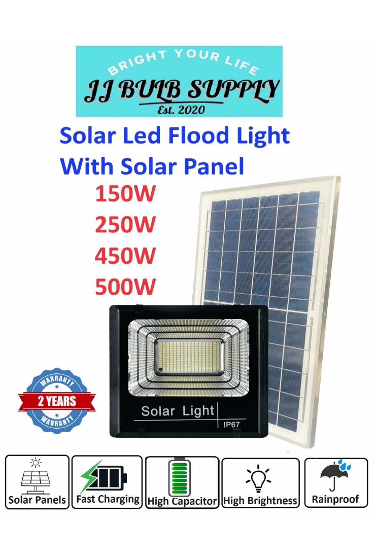 LED SOLAR FLOOD LIGHT WITH SOLAR PANEL 150W 250W 450W 500W