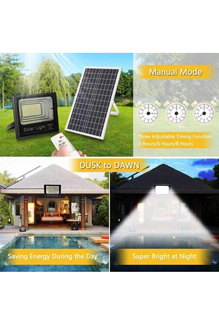 LED SOLAR FLOOD LIGHT WITH SOLAR PANEL 150W 250W 450W 500W